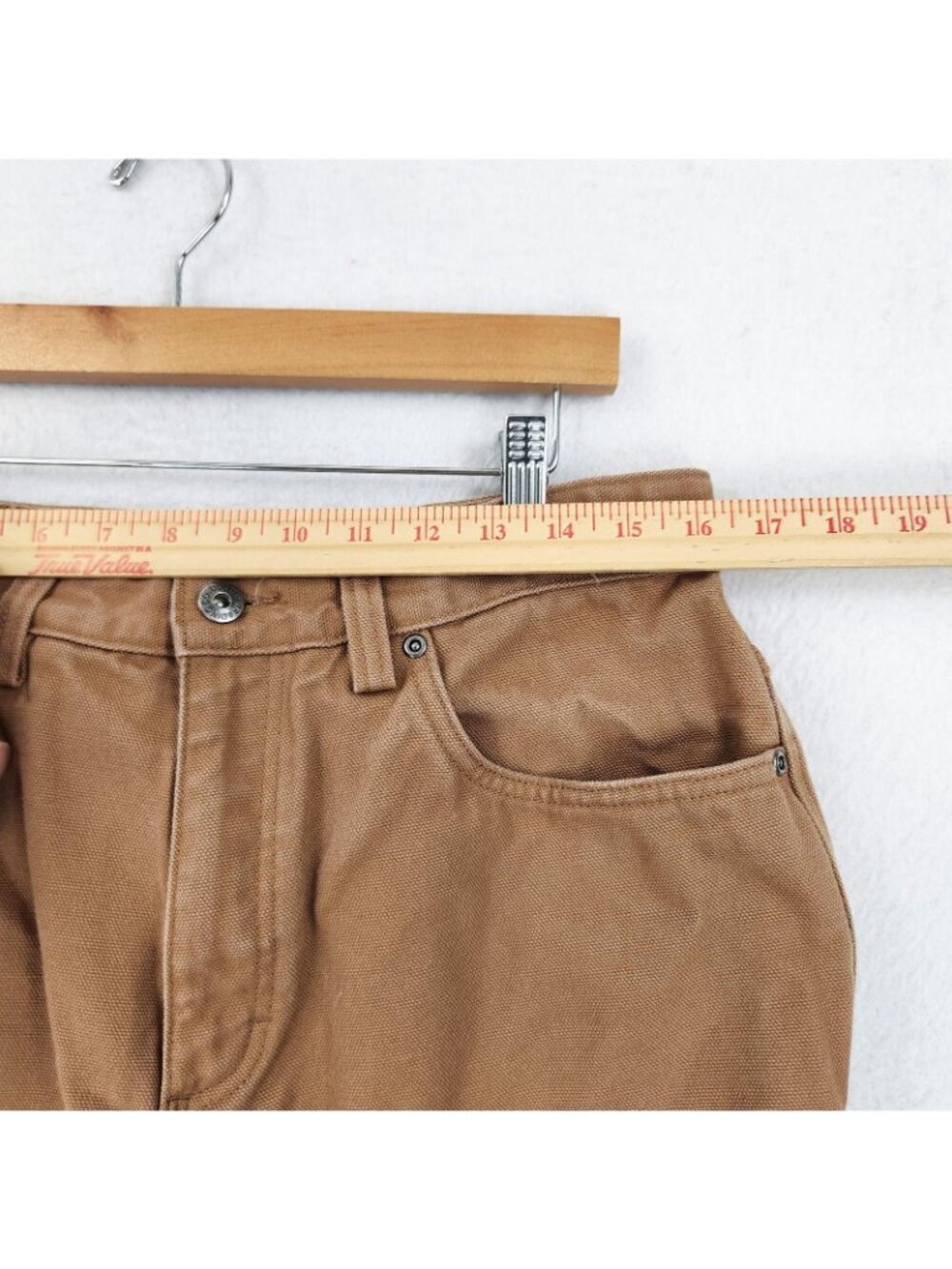 Duluth Trading Pants Mens 34x34 Brown Canvas Flannel Lined Straight Leg Workwear - Picture 6 of 15